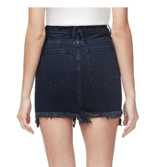 Good American The Frayed Mini denim skirt sz 10 - Picture 8 of 8